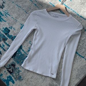 Hollister Ribbed White Long Sleeve (S)